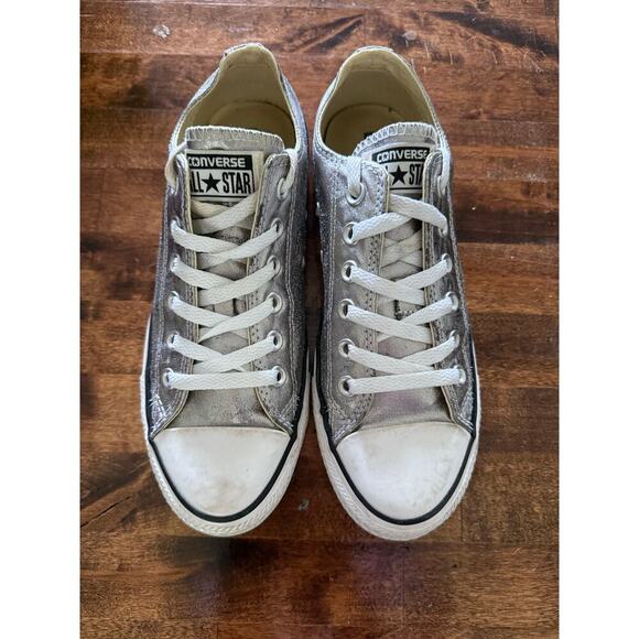 Converse Chuck Taylor All Stars Silver Metallic Sneakers size 8 Women’s 6 men’s - Picture 1 of 7